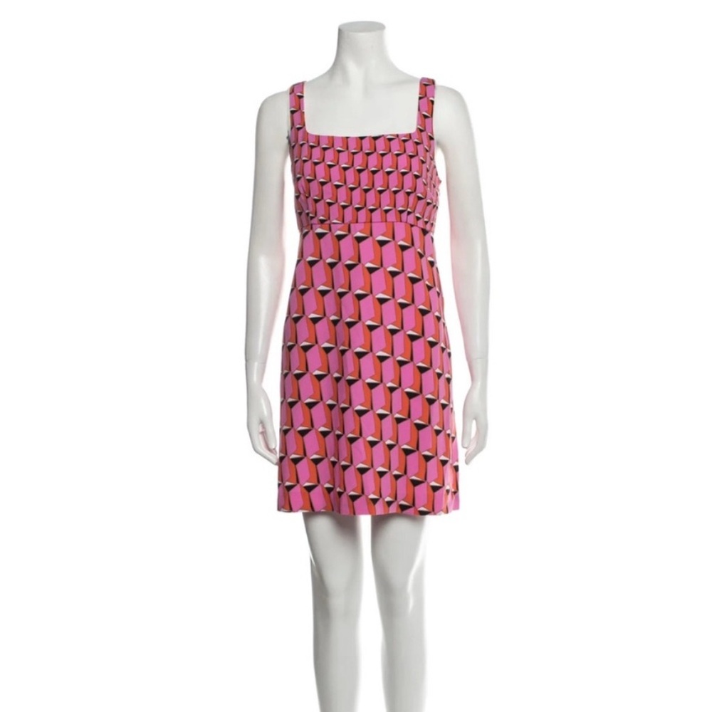 DVF for Target dress - 90s Shift Pink Sleeveless Modern Geo Mini Sundress